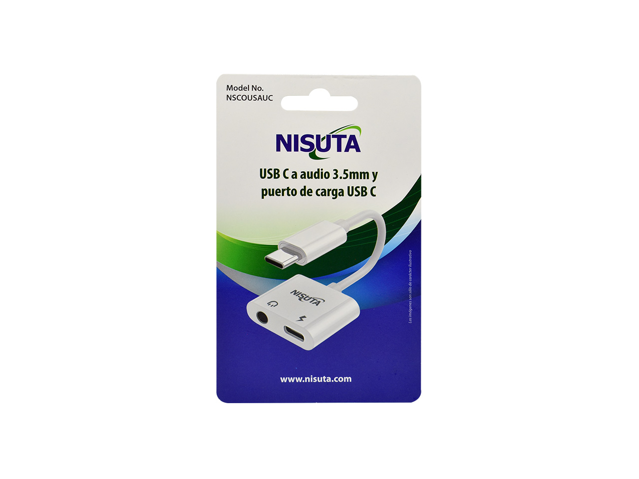 Conector USB C a audio 3.5mm auricular y mic. y US
