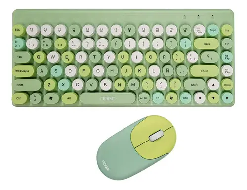 TECLADO MOUSE INALAMBRICO ROSA/VERDE s5700